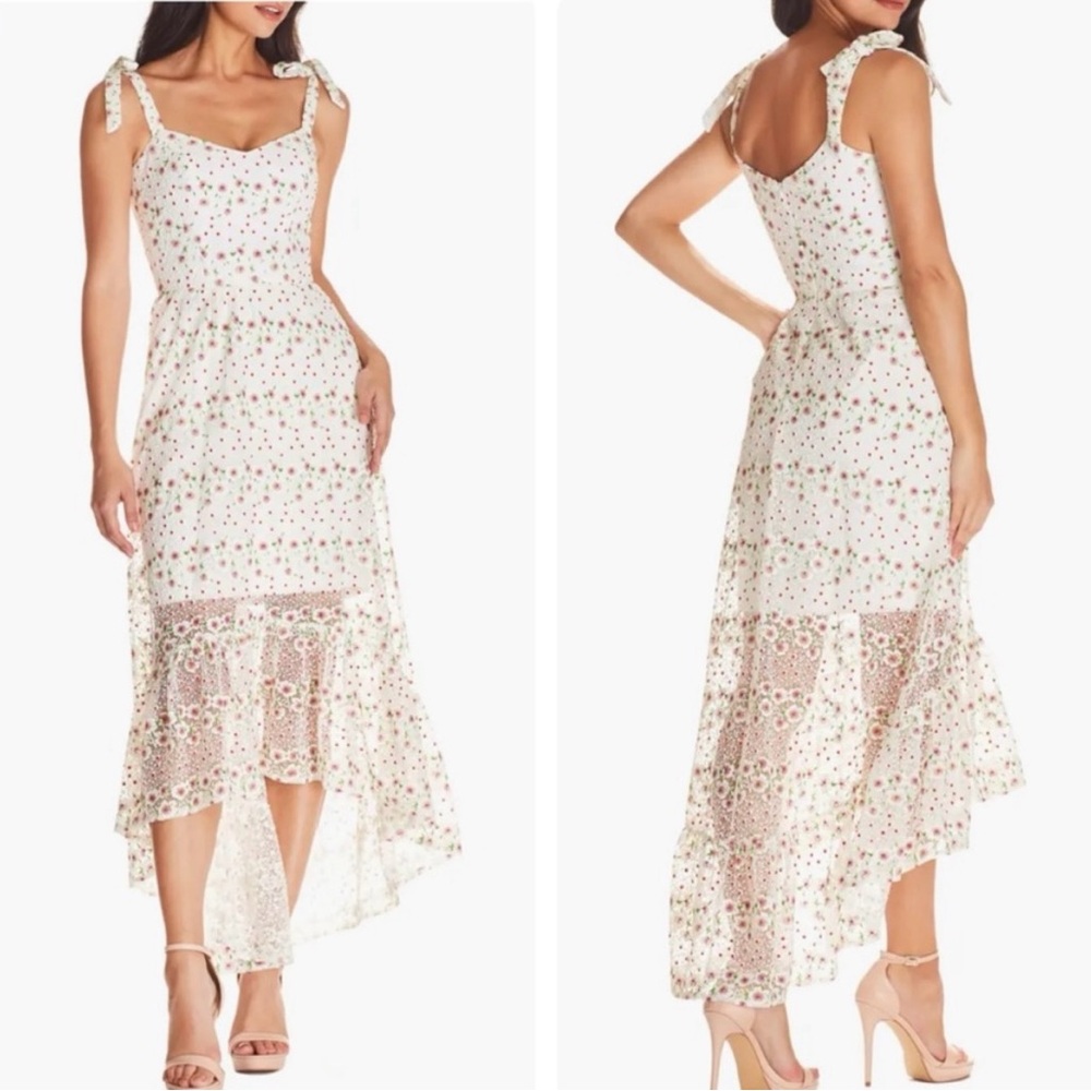 Dress the Population Wren dress White Floral Tie-Shoulder Maxi Dress